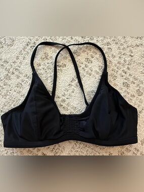 Athleta Black Triangle Bikini Swim Top Adjustable Straps Sz 34 B/C
